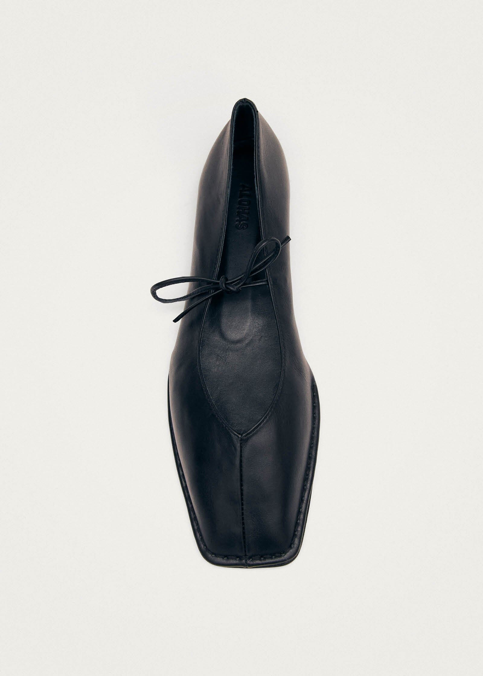 Sway Black Leather Ballet Flats