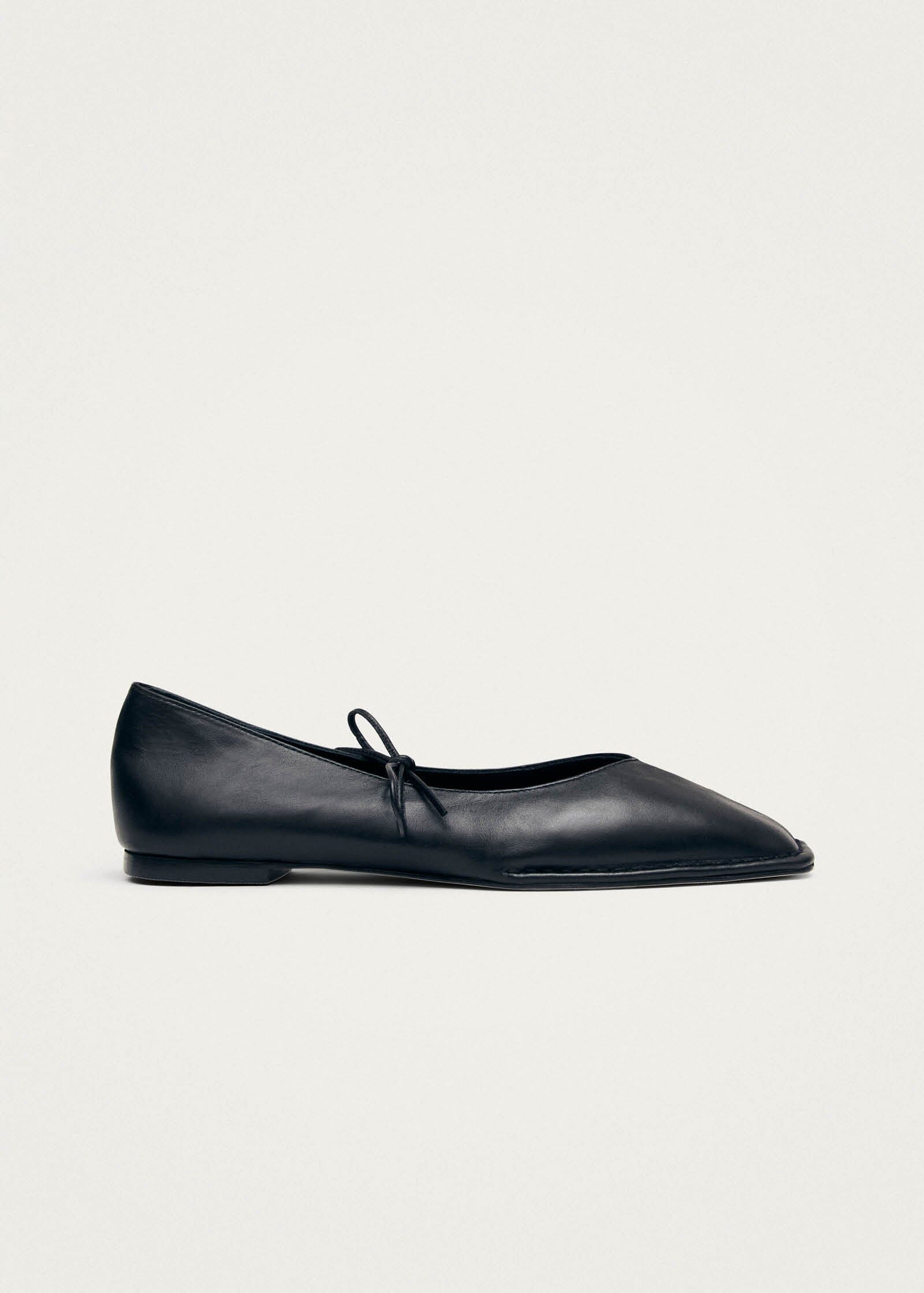 Sway Black Leather Ballet Flats