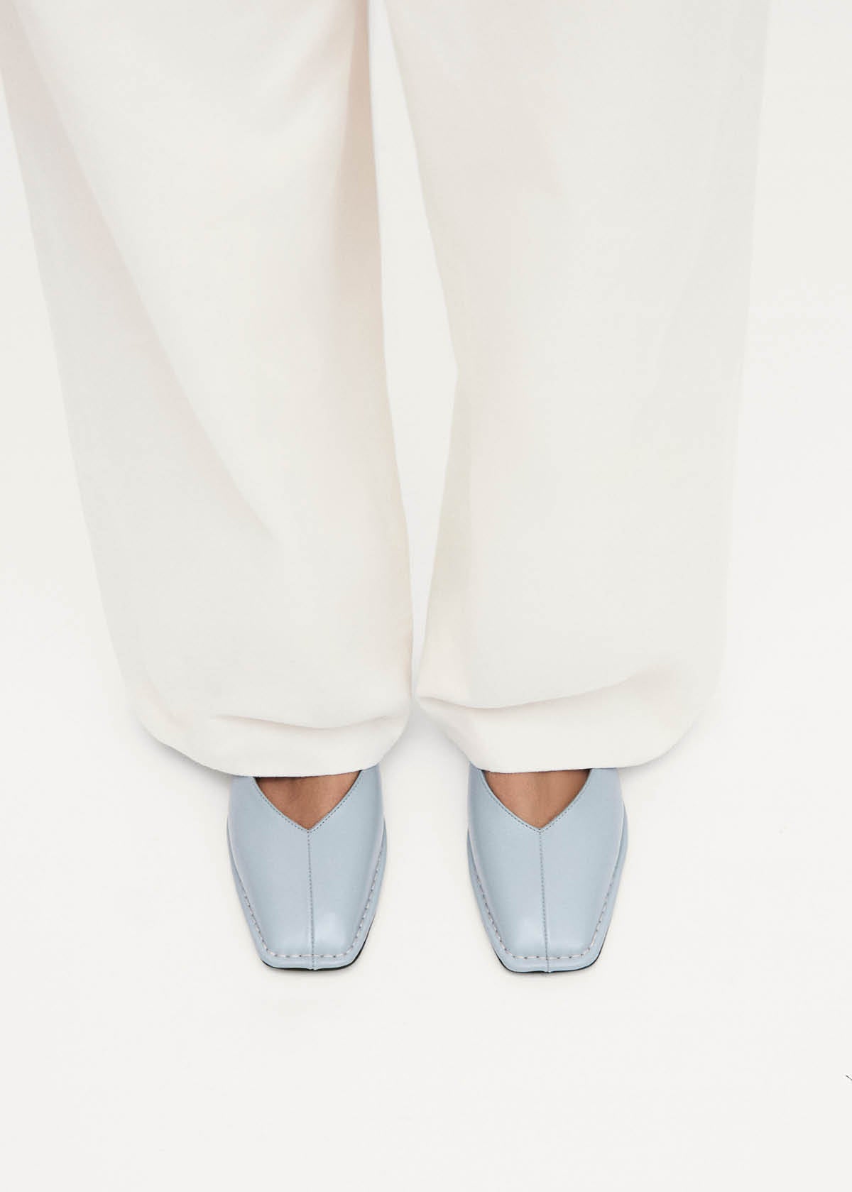 Sway Blue Leather Ballet Flats