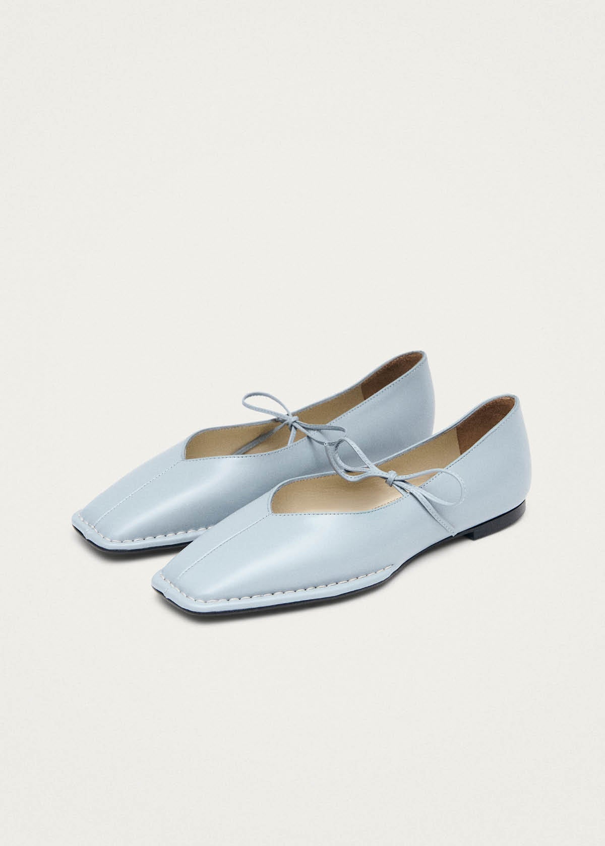 Sway Blue Leather Ballet Flats