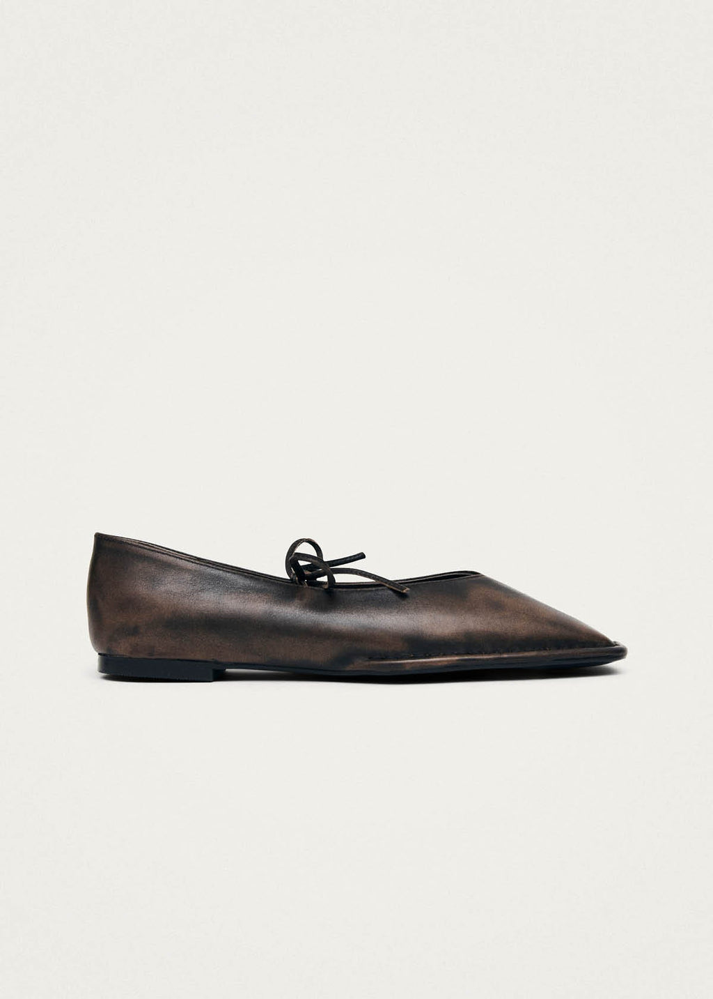 Sway Vintage Effect Brown Leather Ballet Flats