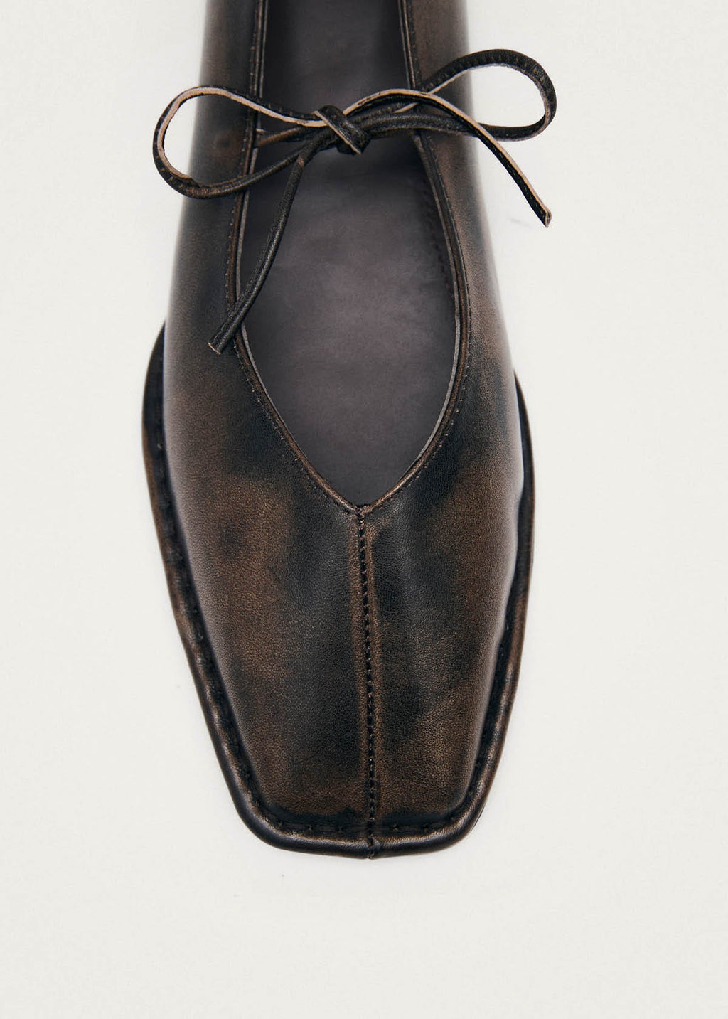 Sway Vintage Effect Brown Leather Ballet Flats