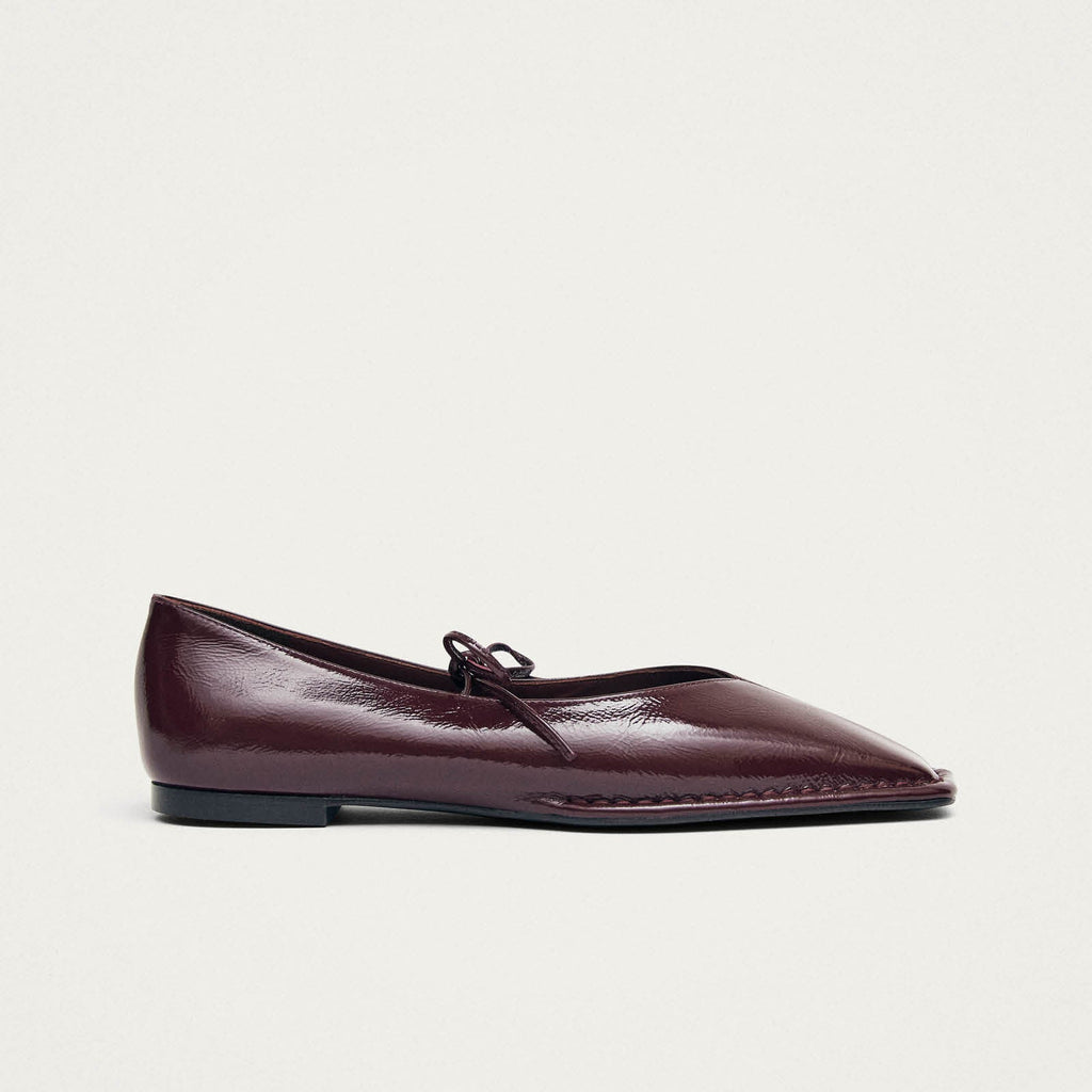 Sway Burgundy Leather Ballet Flats