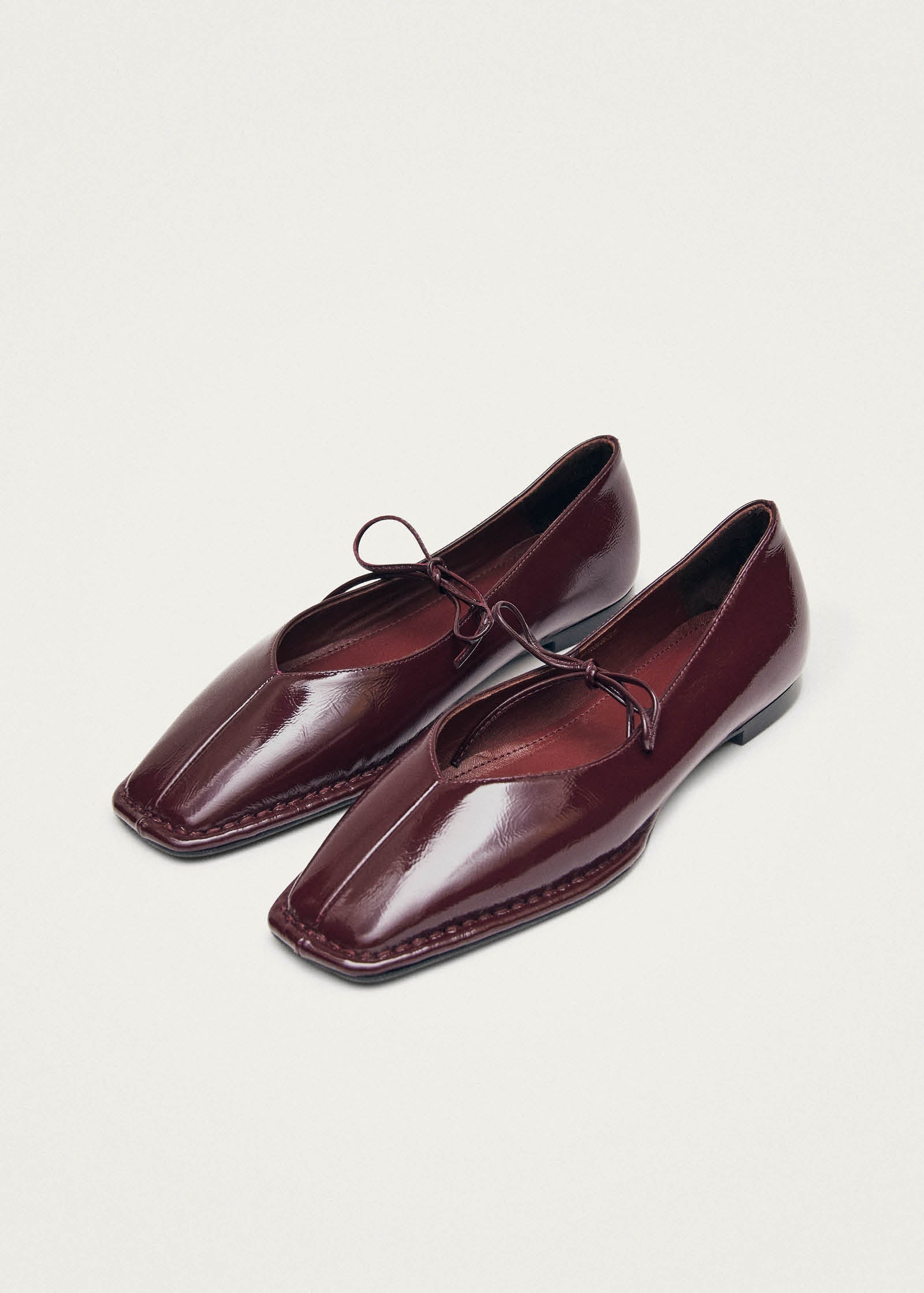 Sway Burgundy Leather Ballet Flats