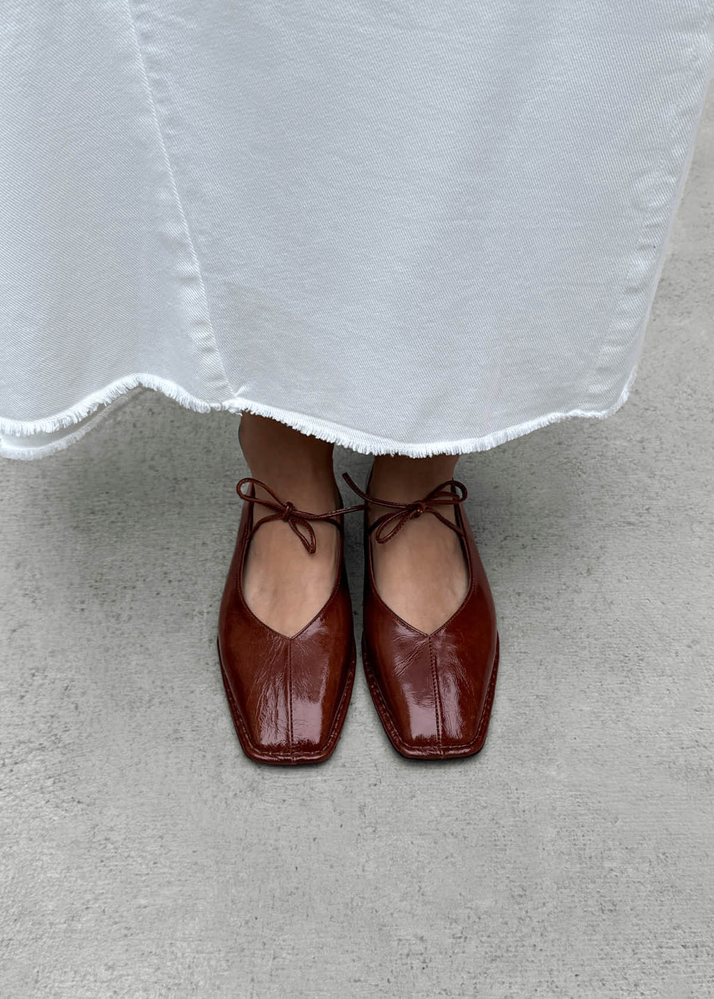 Sway Patent Brown Leather Ballet Flats