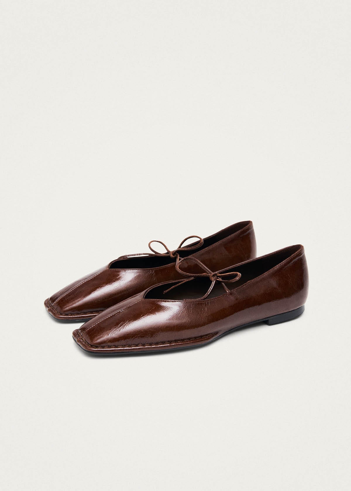 Sway Patent Brown Leather Ballet Flats