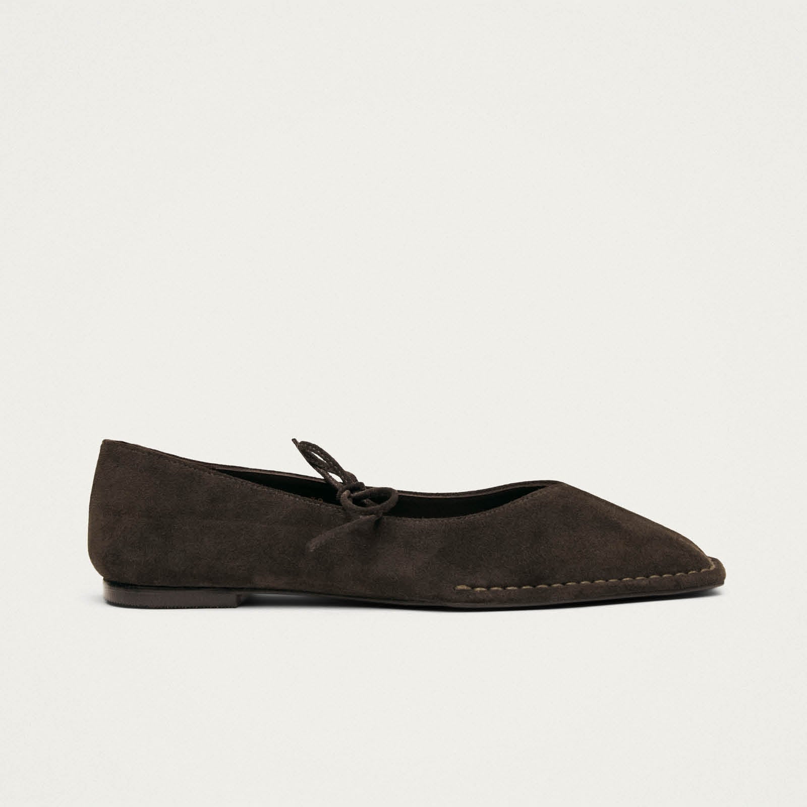 Sway Suede Coffee Brown Leather Ballet Flats