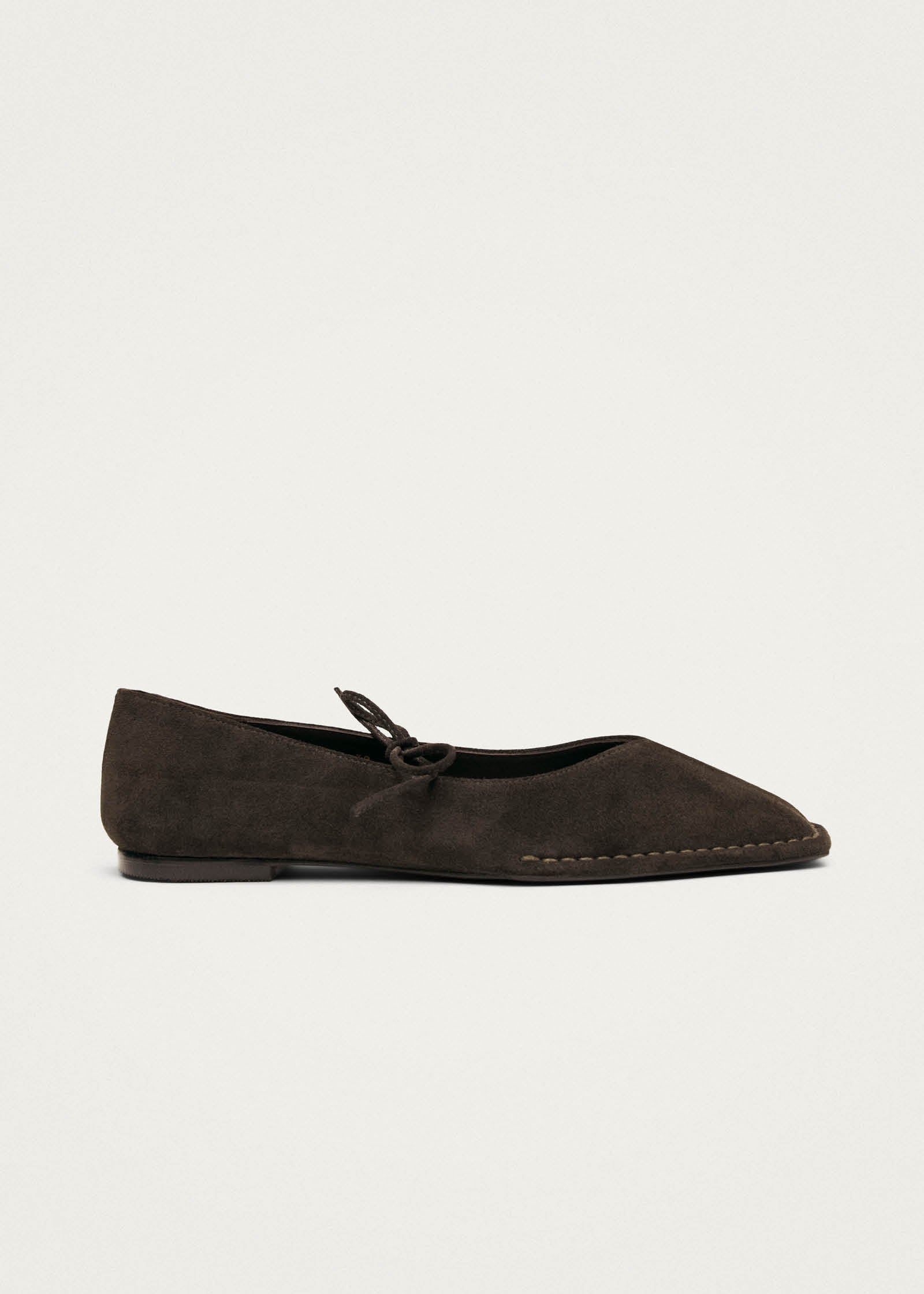 Sway Suede Coffee Brown Leather Ballet Flats