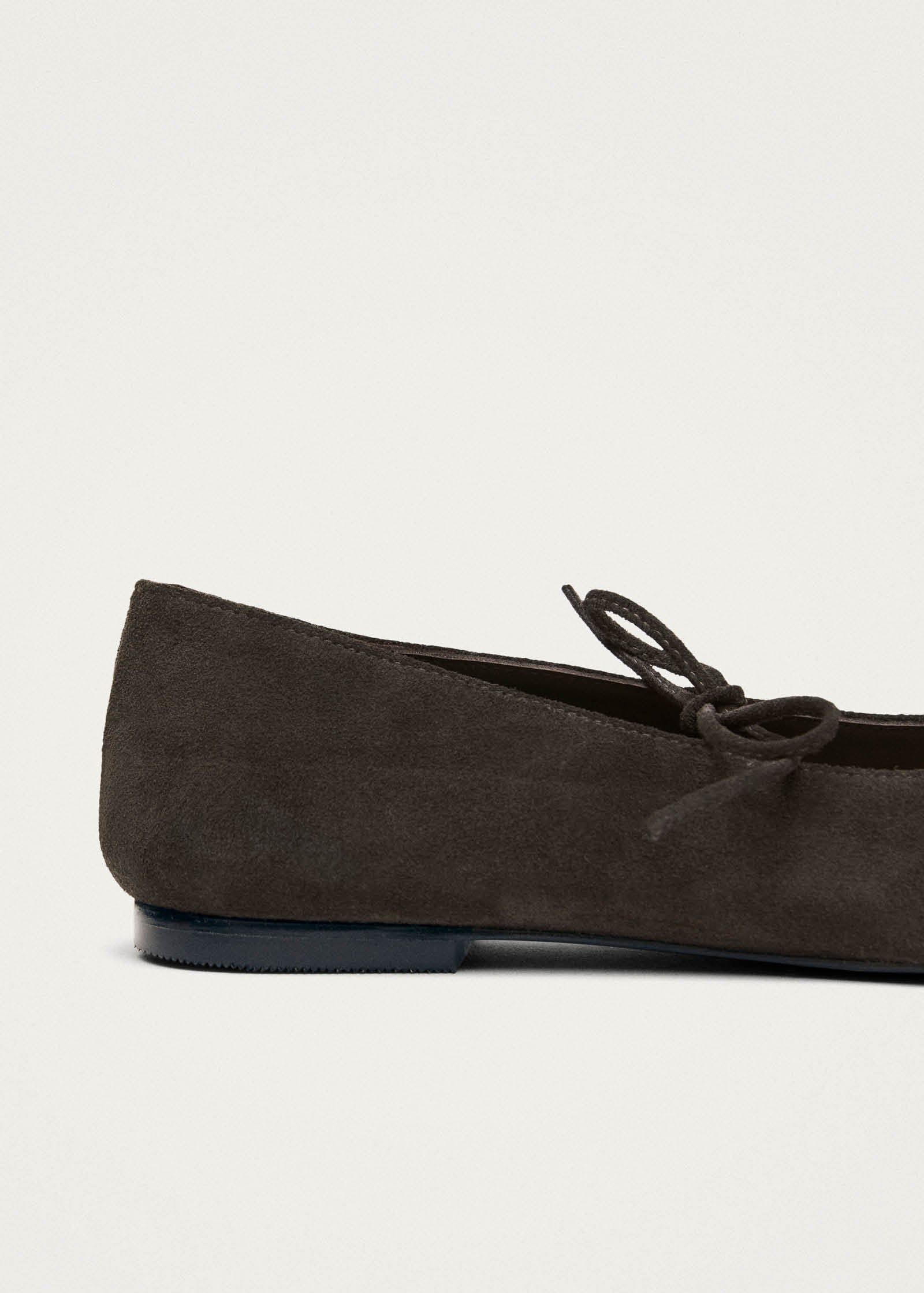 Sway Suede Coffee Brown Leather Ballet Flats