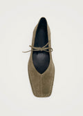 Sway Suede Khaki Leather Ballet Flats