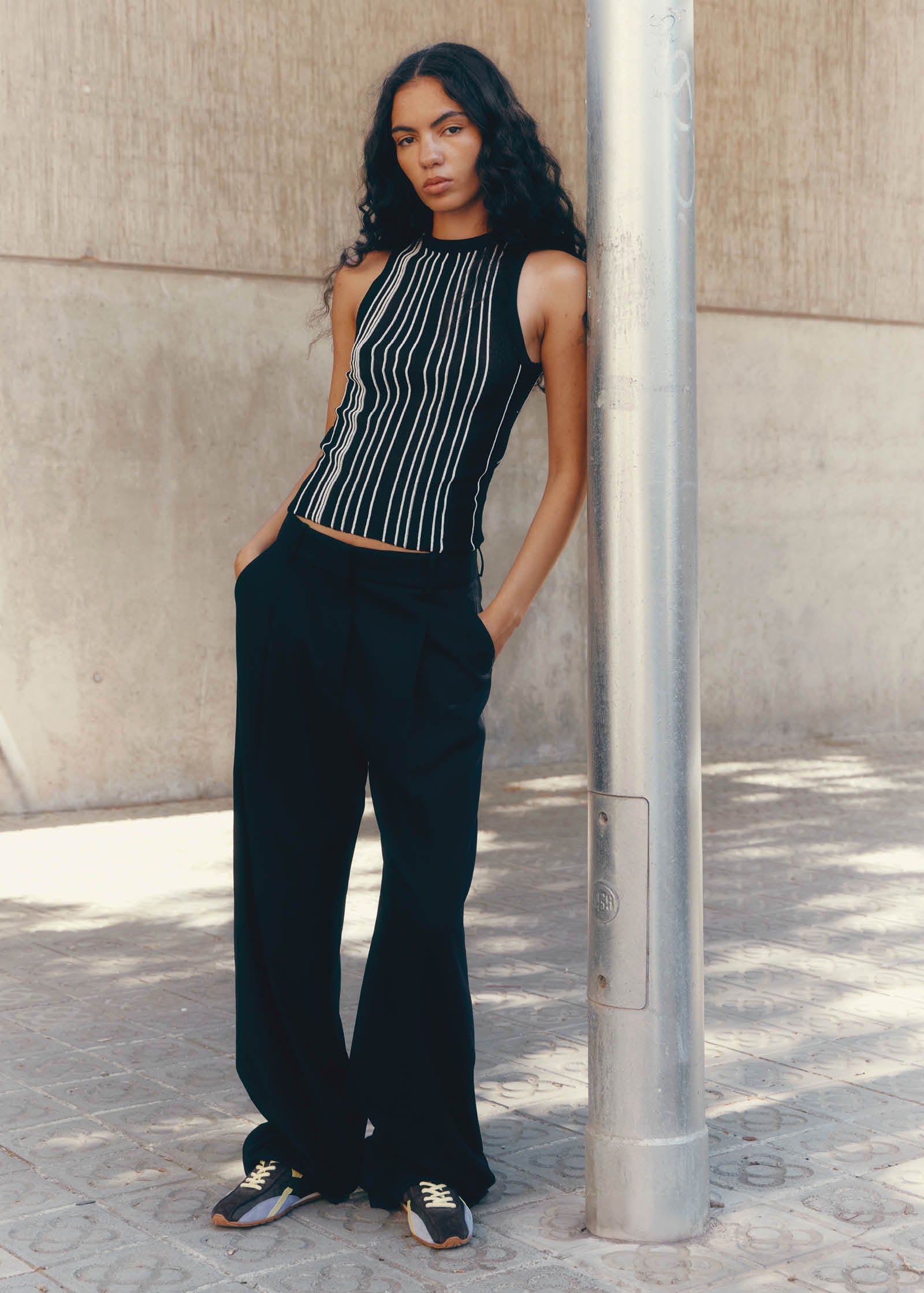 Tb.304 Nylon Brown Leather Sneakers