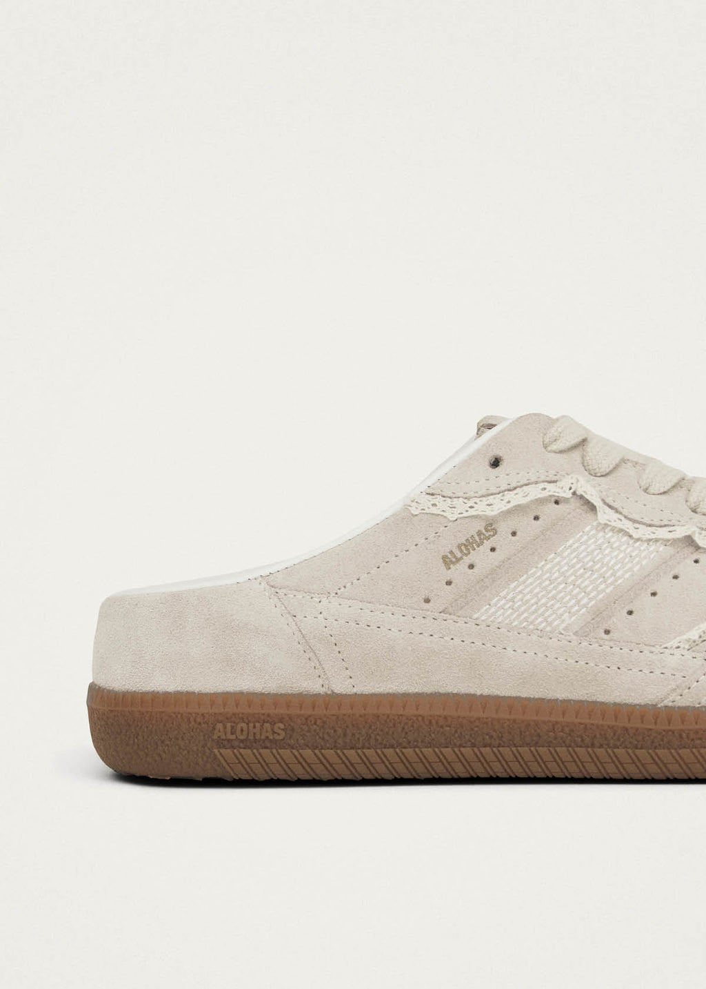 Tb.490 Mule Crochet Cream Leather Sneakers