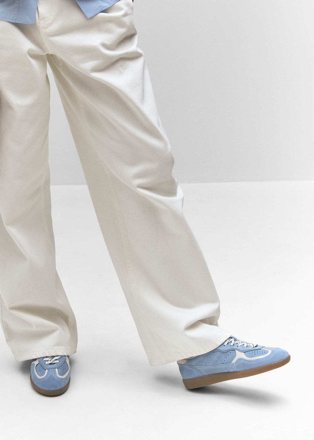 Tb.490 Rife Cornflower Blue Cream Leather Sneakers