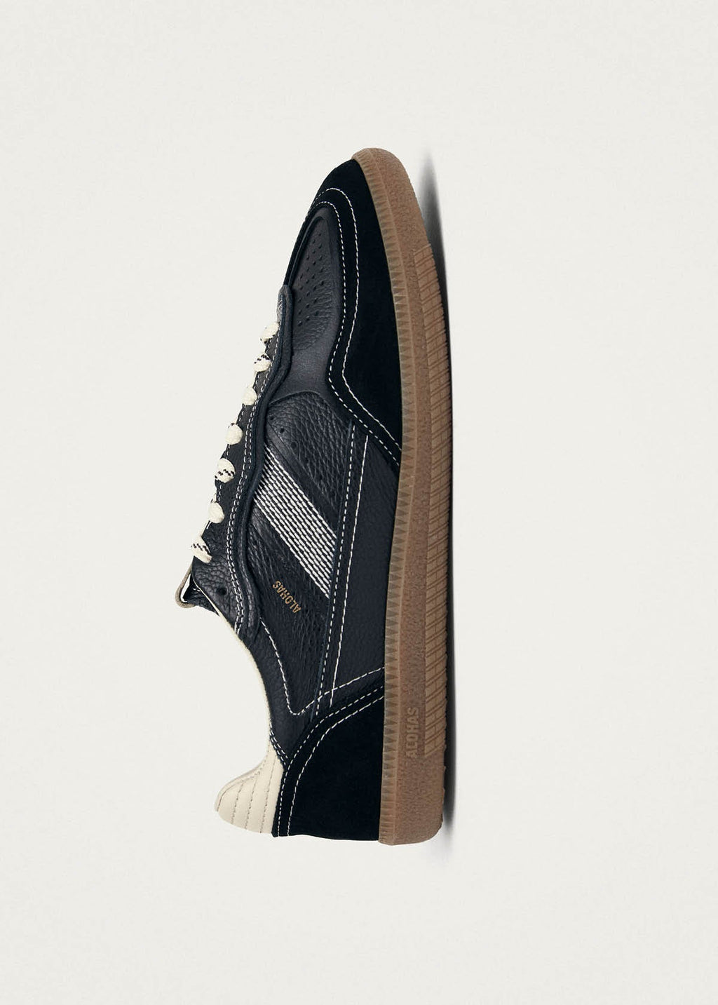 Tb.490 Rife Grain Black & Cream Leather Sneakers