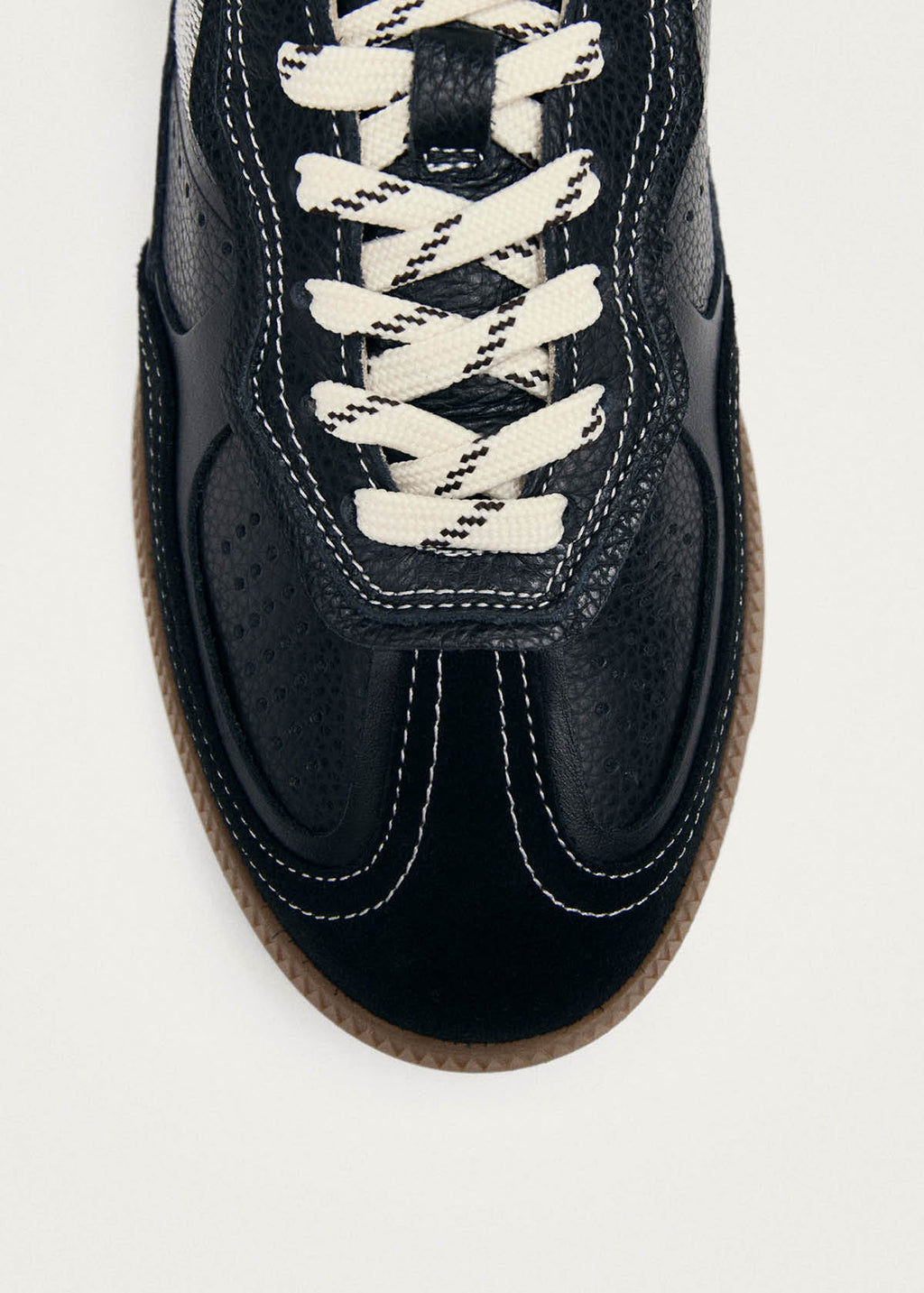 Tb.490 Rife Grain Black & Cream Leather Sneakers
