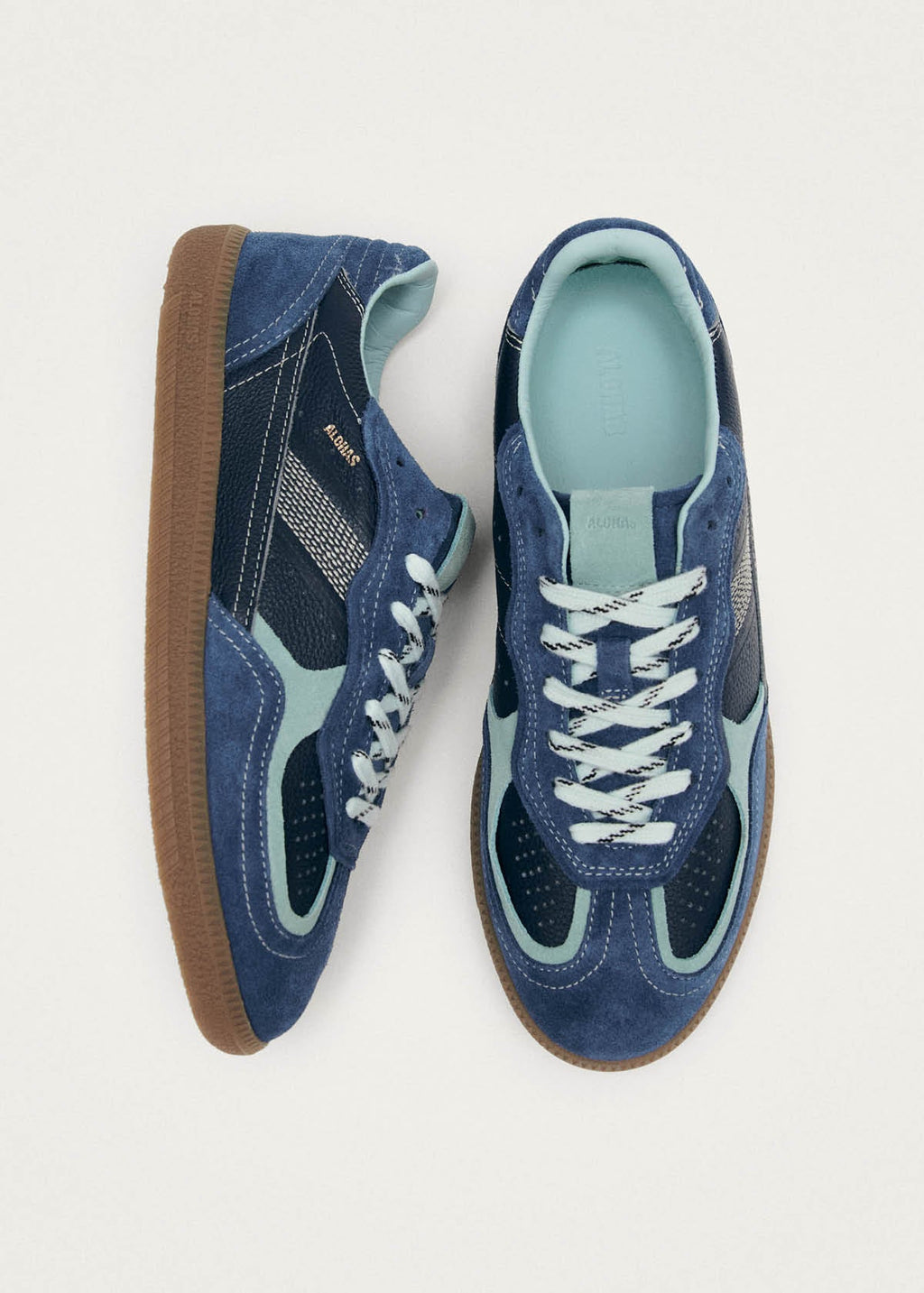 Tb.490 Rife Grain Cobalt Leather Sneakers