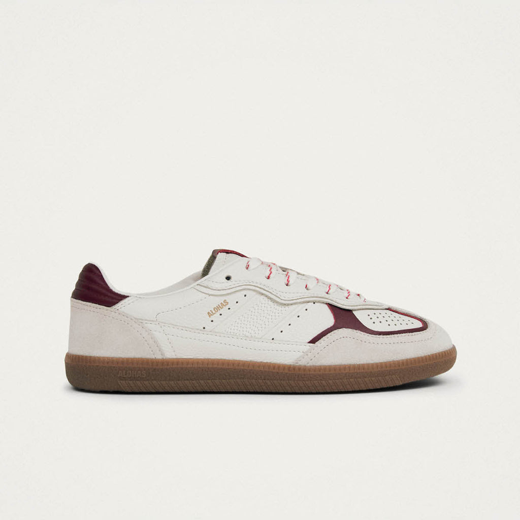 Tb.490 Rife Grain White Burgundy Leather Sneakers