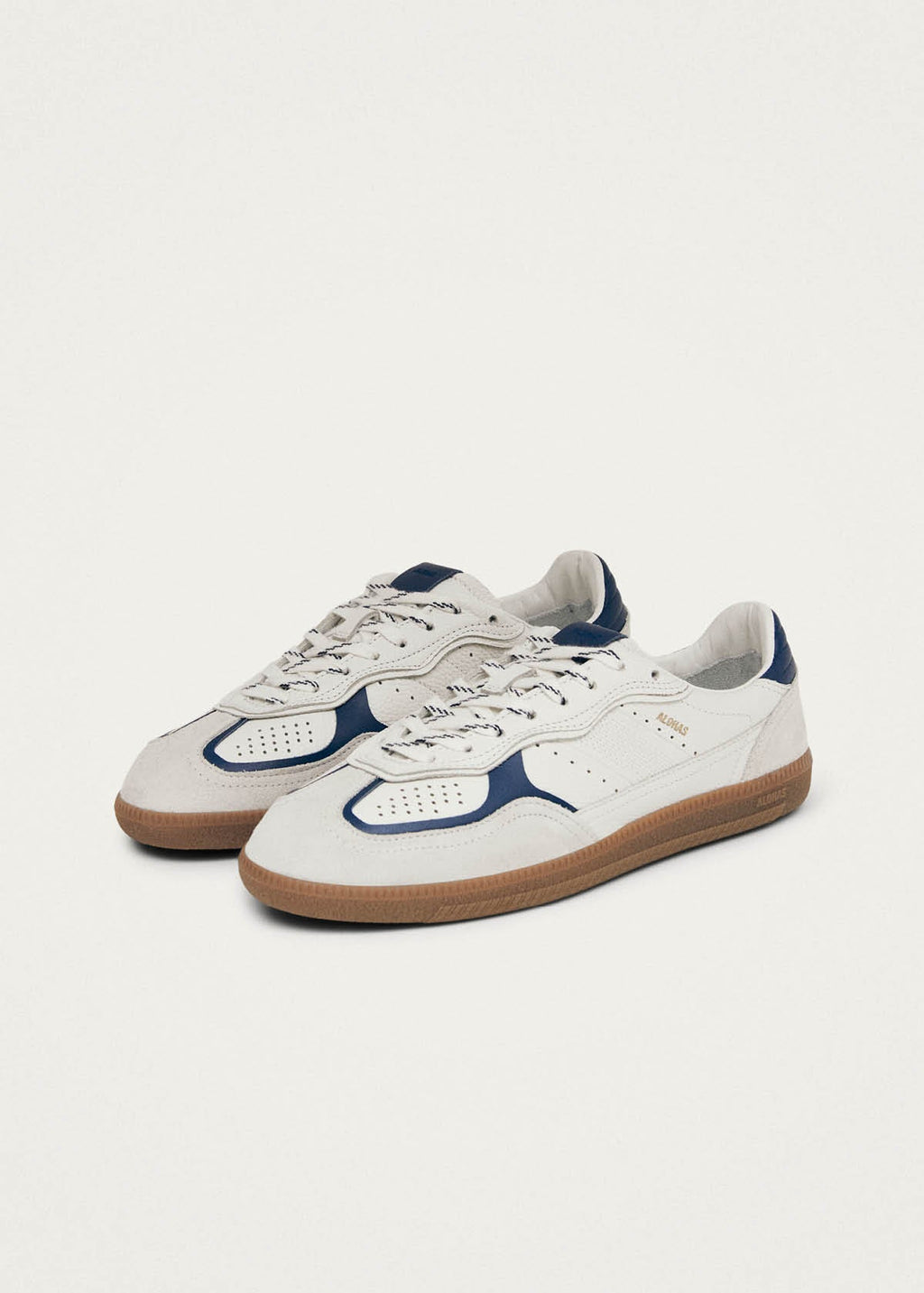 Tb.490 Rife Grain White Navy Leather Sneakers