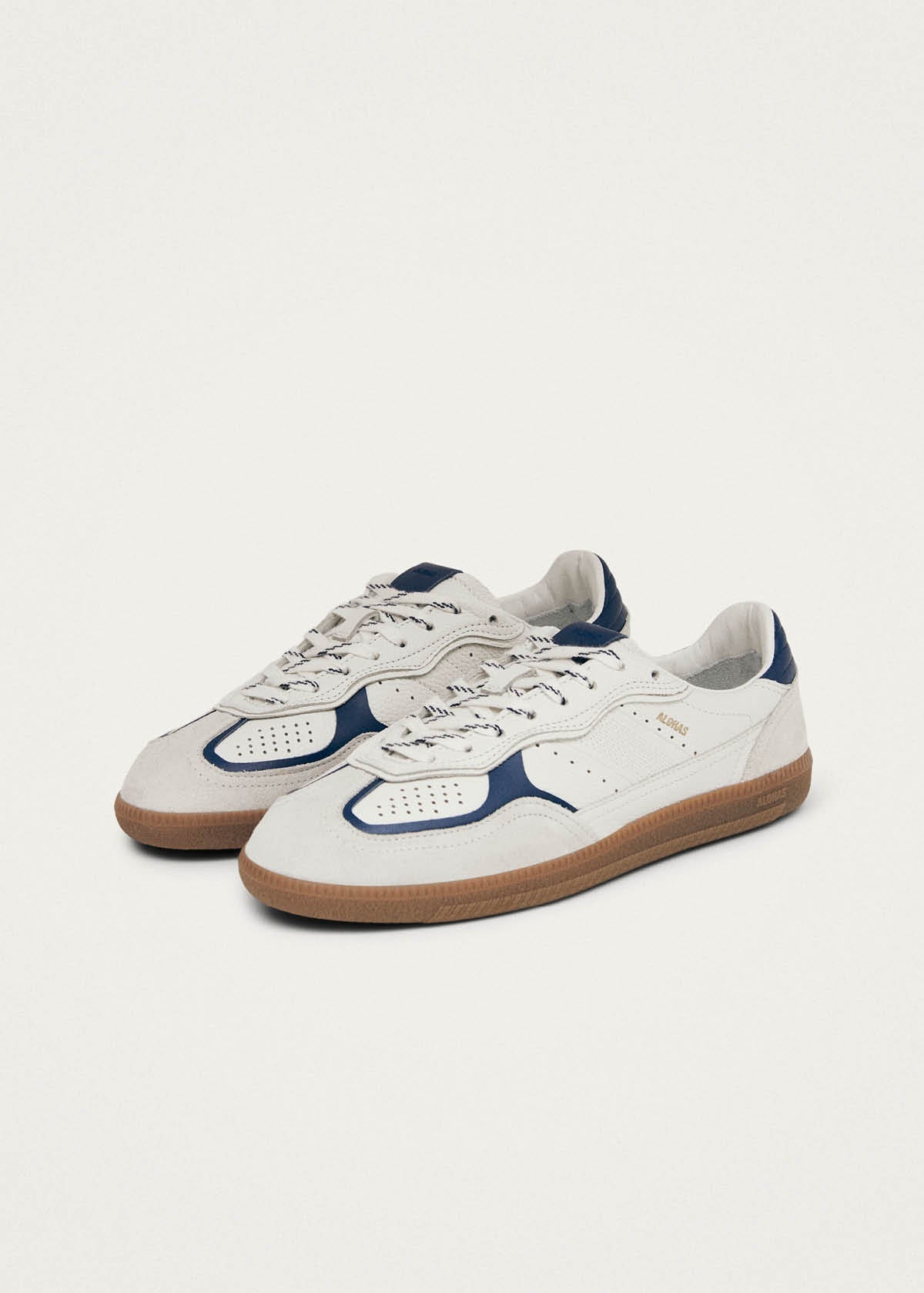 Tb.490 Rife Grain White Navy Leather Sneakers