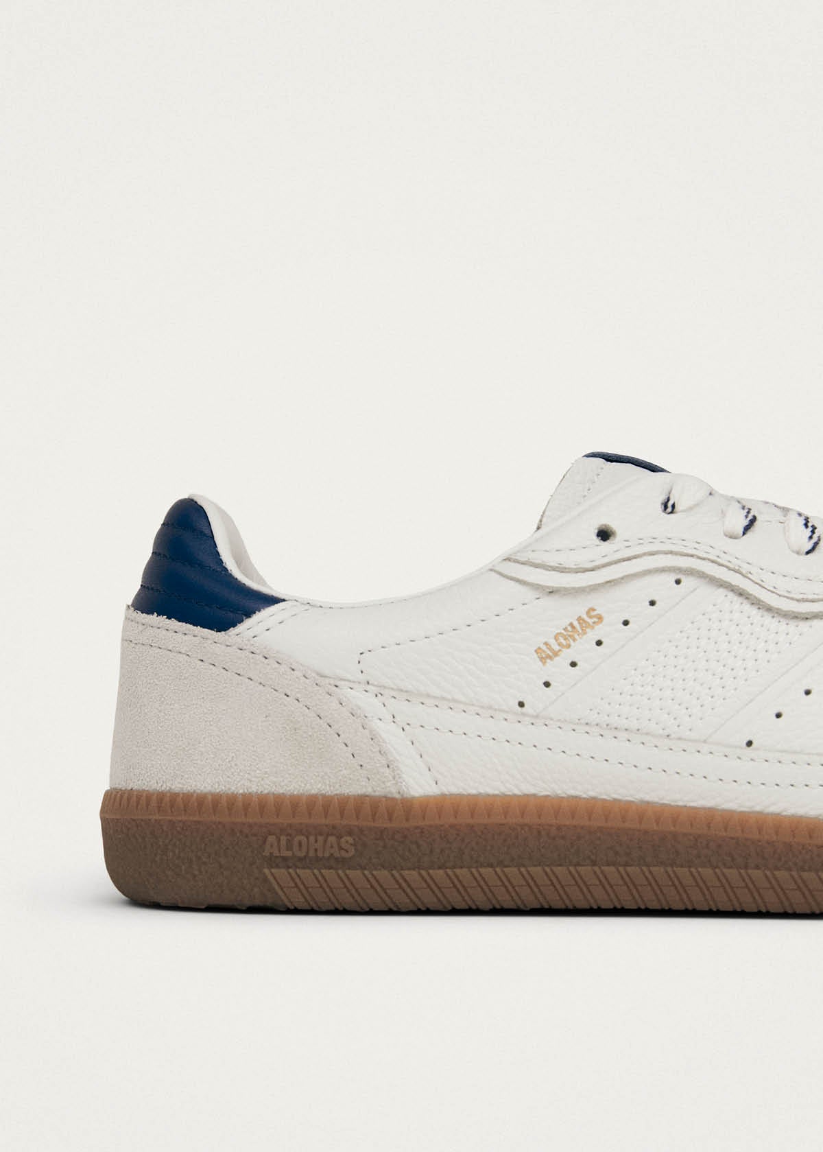 Tb.490 Rife Grain White Navy Leather Sneakers