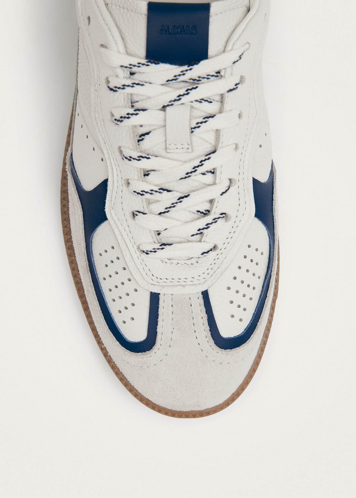 Tb.490 Rife Grain White Navy Leather Sneakers