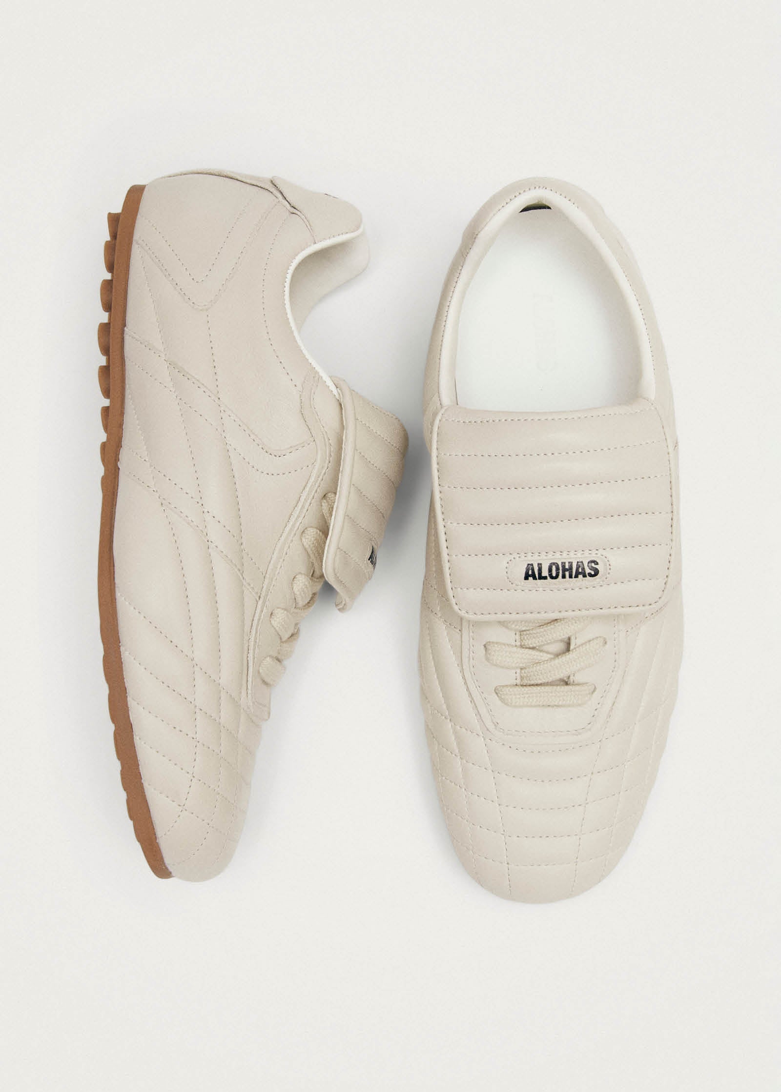 Tb.99 Cream Leather Sneakers