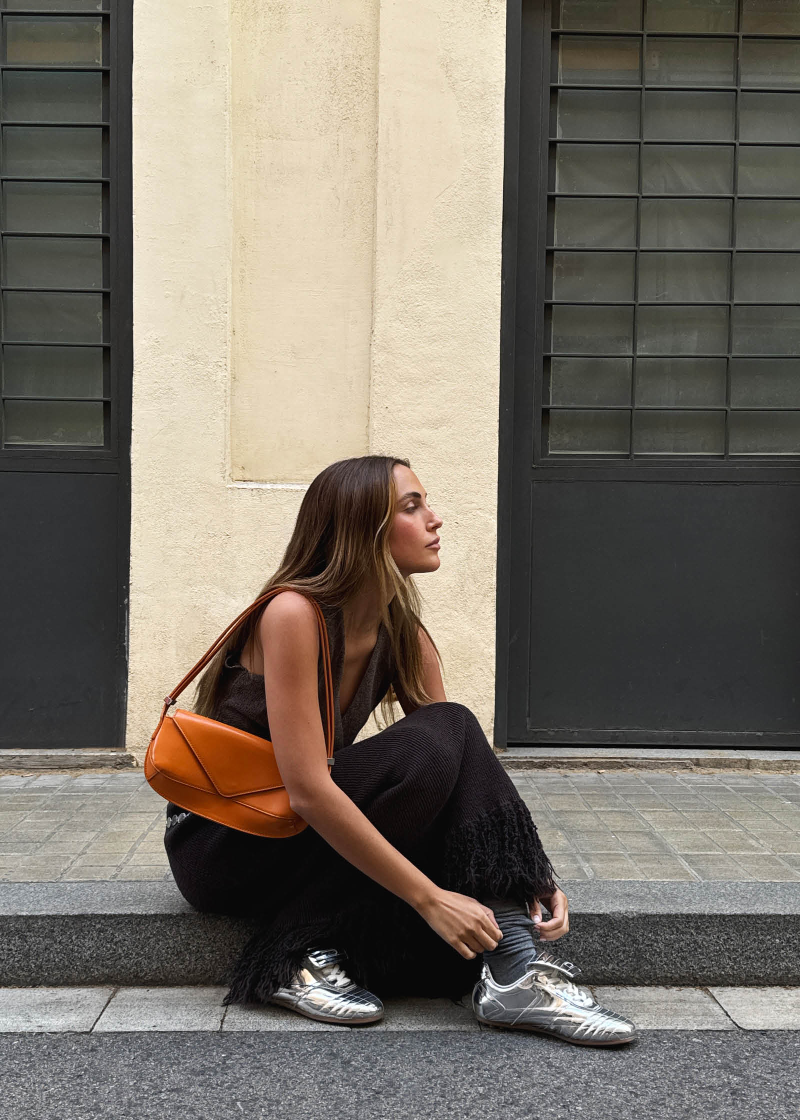 Tb.99 Silver Leather Sneakers